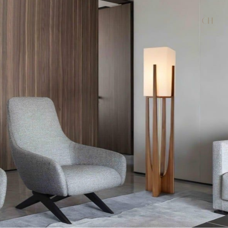 Minari, in a living room, paired with a grey chair.