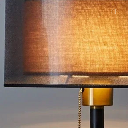 Close-up shot of Ansel, showing its layered shade design, and its balled, pull switch. 